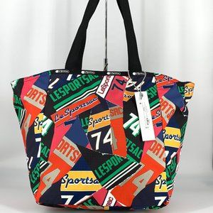 LeSportSac Janis Zip Top Tote Varsity Collage NWT